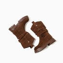 Boots Women Leather Rivet Decoration Round Toe Autumn Winter Shoes Handmade