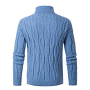 Turtleneck Jacquard Sweater Men Vintage Warm Solid Pullover Warm Pull Marque Luxe Sweater