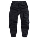 Black cargo pants on a white background, Obroi