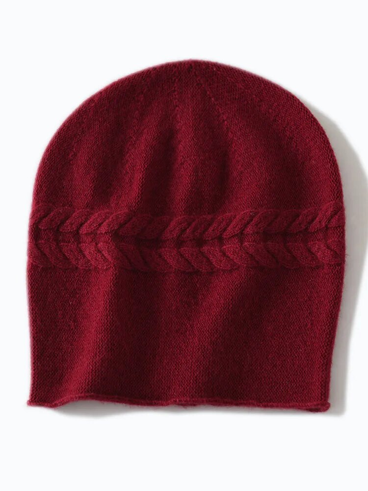 Winter Women's Cashmere Hats Causal Outdoor Warm Beanies Hat Female Solid Knitted Skullies Cap