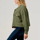 Women Jacket Thin Solid Long Sleeve Top Single Breasted Shirt Coat Vintage Clothes