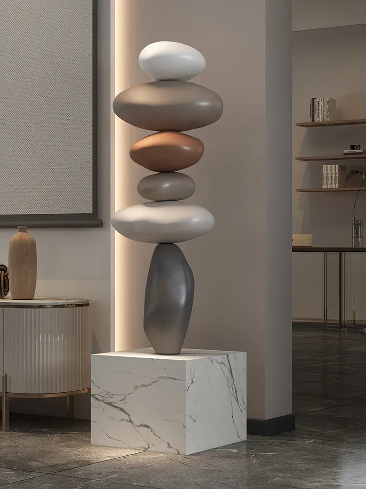 Glowing Stone Creative Stone Statue Indoor Figurines Living Room Floor Resin Sculpture