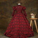 Kids Prom Luxury Dresses Girls Elegant Ball Gowns Teenagers Evening Party Red Vintage Dress Girl Formal Long Dresses