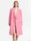 Woolen Coat for Women Winter New Long Suit Collar Classic Double-breasted Wool Double-sided Outerwear