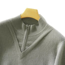 Luxury Men's Cashmere Sweater Half Height O-Neck Pullover Business Casual Knitted Shirt Autumn Winter Warm