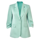 Thin Fabric Half Sleeve Brief Summer Blazer Single Button Style Women Casual Jackets