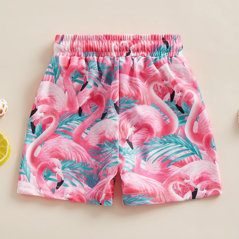 Flamingo Swimming Trunks For Girls Boys Swim Trunks Swimsuit Children Swimwear Kids Swimming Shorts Baby Bathing Suits