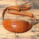 Genuine leather chest bag for men casual crossbody bag waist bag.