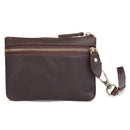Genuine Leather Men Key Wallet Zipper Pouch Holder
