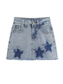 Women's Blue Denim Short Skirt Vintage Skirt Summer Clothes Mini Skirts