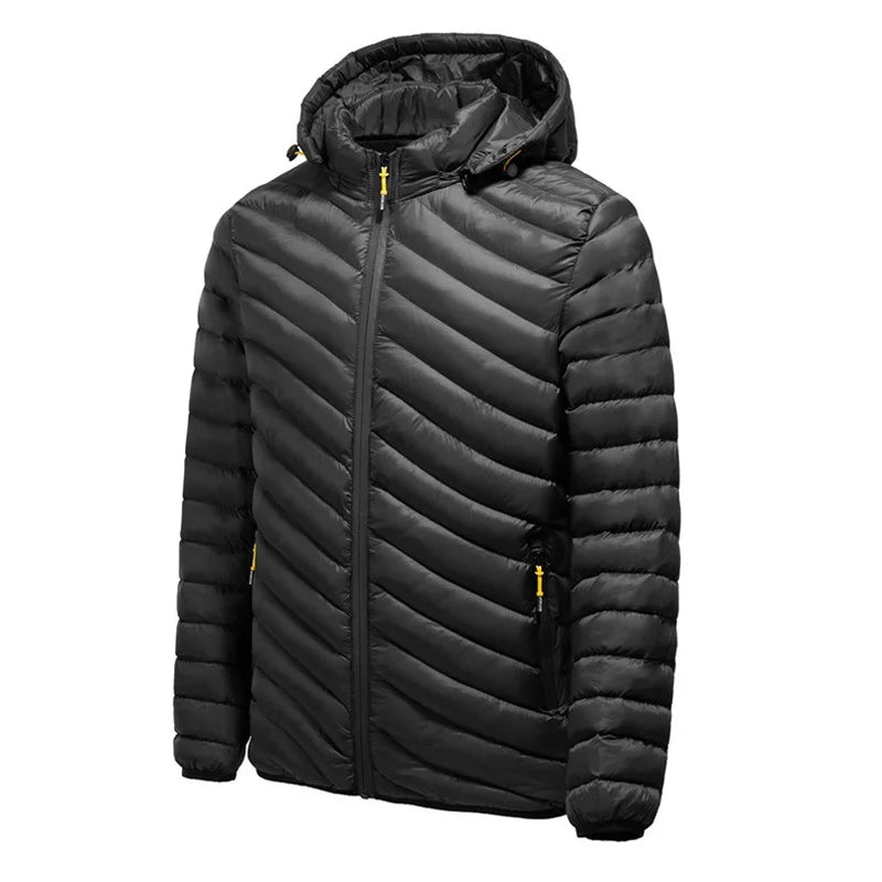 Hooded Men's Winter Jacket Puffer Jacket Autumn Male Coat Quilted Padded Coats  Clothing