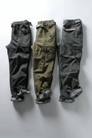 Three pairs of pants in different colors on a white background, Obroi