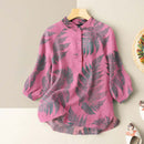 Women Blouse Shirts Oversized Casual Beach Holiday Lady Spring Autumn 3/4 Sleeve Tops