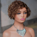 Rose Curly Short Bob Wig Highlight 4/27 Honey Blonde Human Hair Bob Wig Deep Curly For Women Human Hair