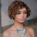 Rose Curly Short Bob Wig Highlight 4/27 Honey Blonde Human Hair Bob Wig Deep Curly For Women Human Hair