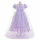 Lavender princess dress with star patterns on a white background, Obroi