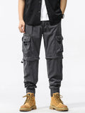 Men Tapered Pants Detachable Pants Legs Cargo Long Pants Male Cotton Trousers