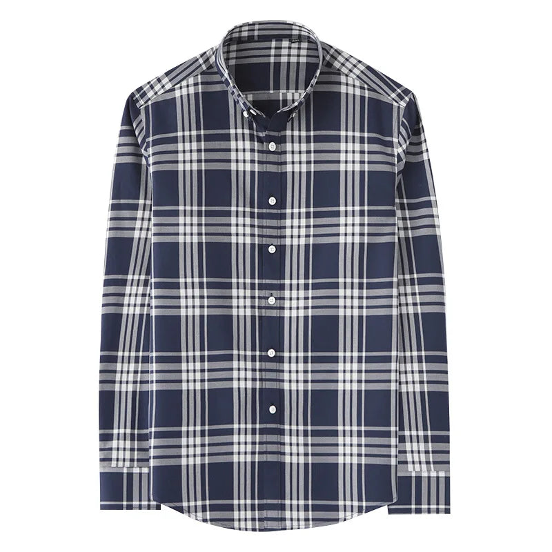 Cotton Men's Casual Shirts Long Sleeve Lapel Anti-wrinkling Luxury Shirt Light Business Spring