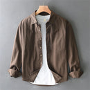 Spring man's shirts cotton and linen Loose fit casual shirts for man solid tops oversize linen shirt men