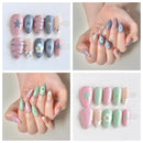 Collage of nail art designs with hands displaying the nails, Obroi