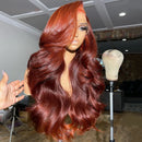 40 Inch Reddish Brown Body Wave 13x6 Lace Front Human Hair Wig Human Hair