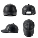 Men's Adjustable Baseball Cap Winter Driving Hat Genuine Leather