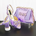 Shoes And Bag Sets For Evening Party With Stones gold Italian Handbags Match Bags