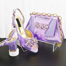 Shoes And Bag Sets For Evening Party With Stones gold Italian Handbags Match Bags
