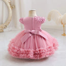 Girl baby clothes one year old birthday party baptize the flower girl net yarn princess skirt newborn