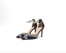 European and American High Heel Shoes Pointed Thin Heels Water Diamond Toe Hollow Shoes Satin Sandals