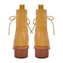 Women Round Toe Lace UP Ankle Boots  Gothic Heeled Winter Combat Boots