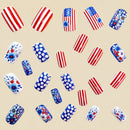 American Flag False Nails Stripes Press on Nails American Independence Day Nail