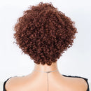 Burg Red Short Pixie Cut Afro Kinky Curly Bob Human Hair Wigs For Women Hair Wigs