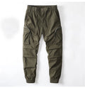 Mens Cargo pants Khaki Military Green Casual Slim Fit Jogging Trousers Male