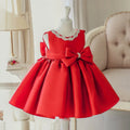 Flower Girl Dress Princess Dress Girl Puffy Dress Red Children's Evening Dress Baby Girl First Birthday Performance Dress Summer