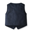 Dark blue vest and shorts set on a white background, Obroi