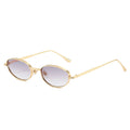 Vintage Oval Metal Sunglasses Shades Gradient Shades UV400 Punk Sun Glasses