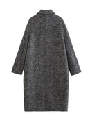 Autumn and Winter Women Thickened Loose Casual Warm Coat Twill Over-the-Knee Coat