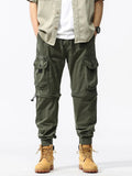 Men Tapered Pants Detachable Pants Legs Cargo Long Pants Male Cotton Trousers