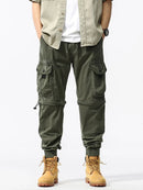 Men Tapered Pants Detachable Pants Legs Cargo Long Pants Male Cotton Trousers