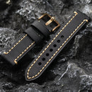 Handmade Head Strap with Bronze Buckle Men Style Brushed Leather Bracelet