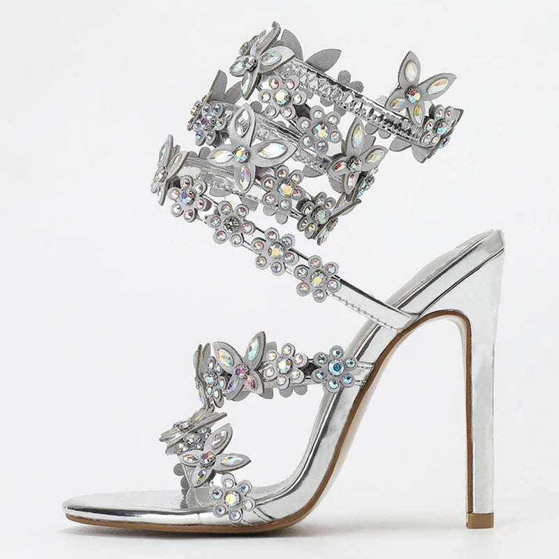 Summer Designer Butterfly-knot Crystal Sandals