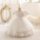 Elegant Girl Dresses Puff Sleeve Kid's Christmas Party Gown Children's Princess Layered Frocks 2 to 8 10 Years