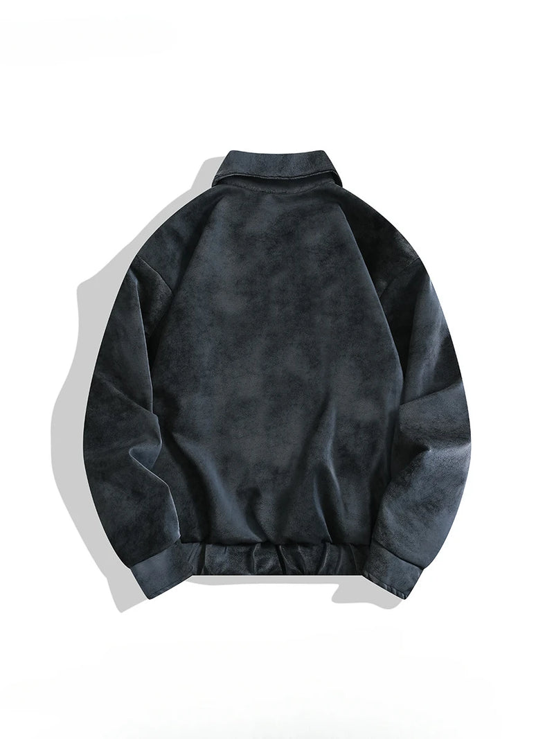 Men's Leather Jackets Casual Loose Versatile Motorcycle Coats