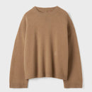 Women Simple and Versatile Geometric Square Embroidery Sweater Loose Wide-sleeved Wool Knit Sweater and Winter