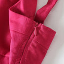 French Elegant Ladies Dress Women Rose Red Sleeveless Dress Vacation Summer Casual