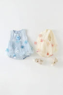 Newborn Princess Baby Jumpsuit Breathable Baby Girl Clothes Floral Veil Wrapped Skirt Sweet Romper