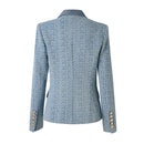 Denim Geometrical Pattern Women Vintage Jeans Slim Blazers Lady Jackets