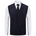 Men's V-Neck Knit Vest, Slim Fit Sleeveless Sweater Waistcoat, Solid Color Smart Casual Pullover for Fall and Winter