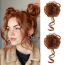 Bun Hair Piece Tousled with Tendrils Hair Bun Extensions Wavy Curly Hair for Women